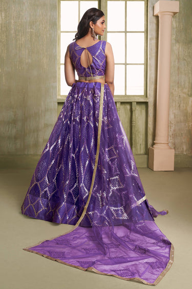 Trendy Purple Sangeet Wear Designer Lehenga Choli