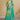 Cyan Embroidered Chinon Bandhani Print Readymade Suit