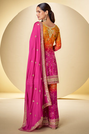 Rani Embroidered Chinon 3 Piece Readymade Palazzo Salwar Suit