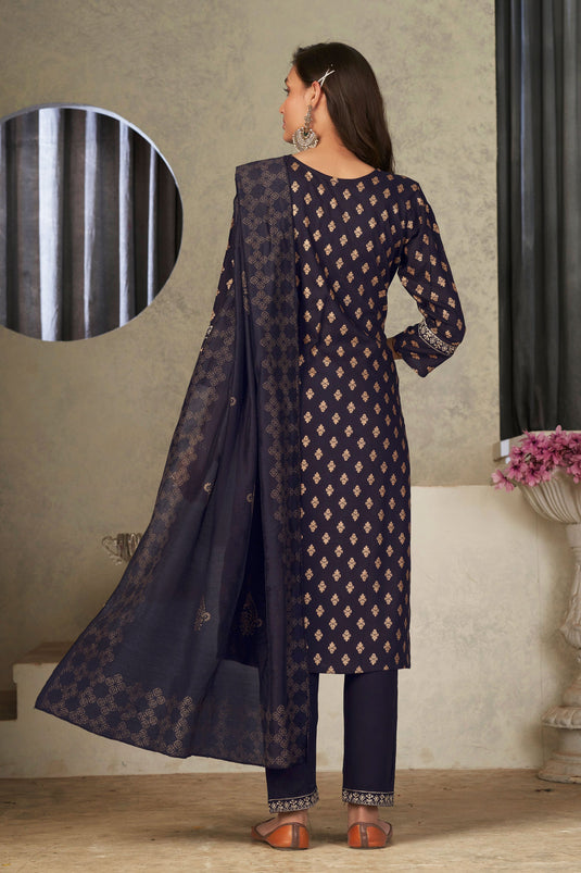 Festive Wear Black Color Aristocratic Rayon Fabric Readymade Salwar Suit