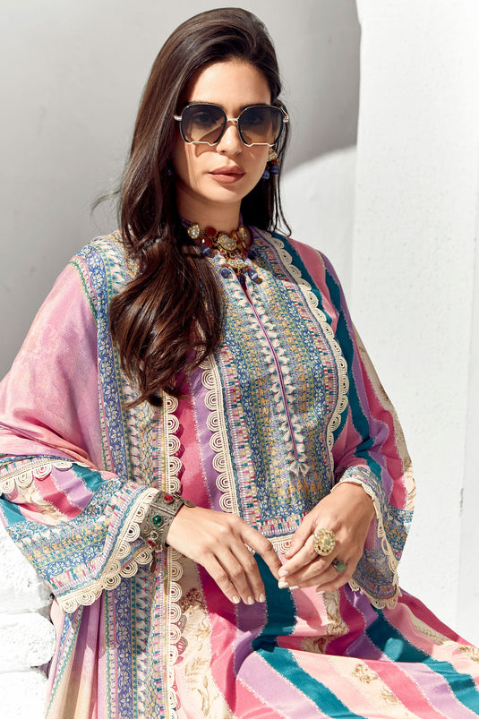 Creative Cotton Printed Salwar Suit In Multi Color