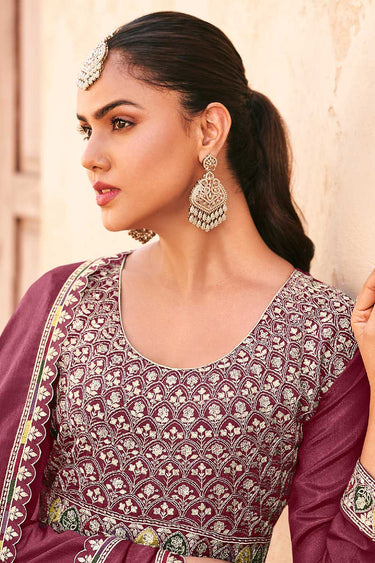 Pink Color Chinon Fabric Lovely Readymade Palazzo Suit