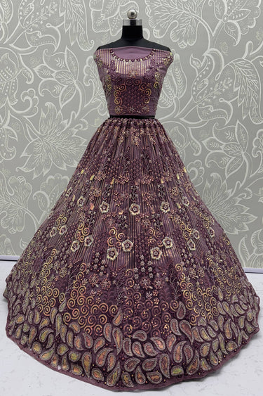 Purple Net Designer Heavy Bridal Look Lehenga Choli