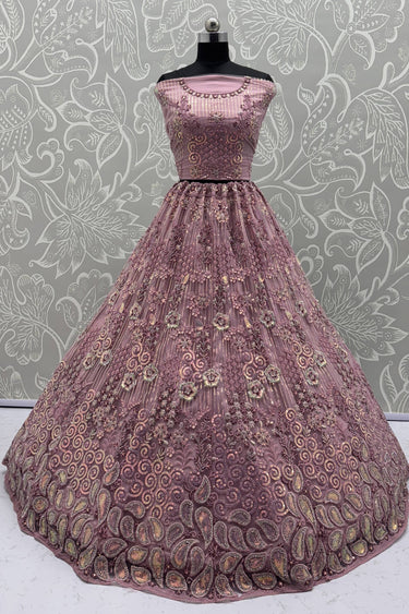 Heavy Embroidered Bridal Lehenga Choli In Pink Color