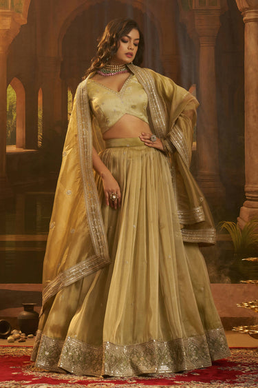 Beige Wedding Wear Art Silk Sequins Work Lehenga Choli With Dupatta