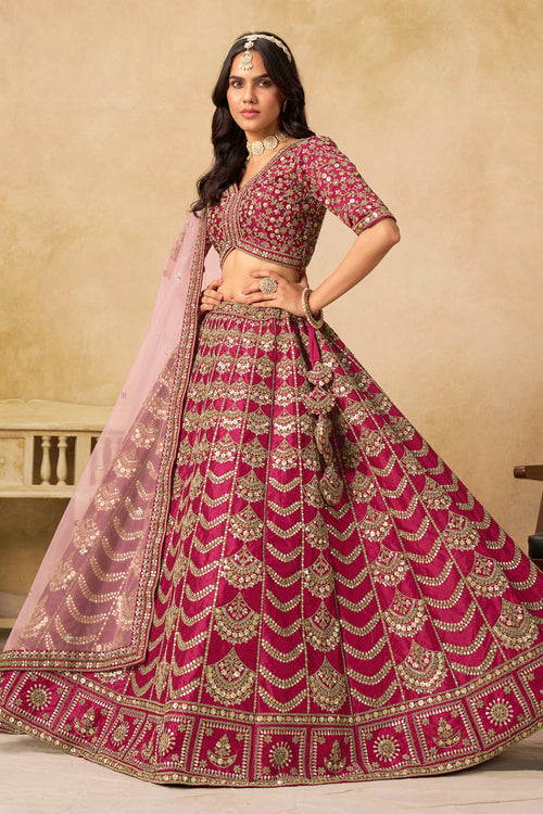 Sangeet Sandhya Special Embroidered Lehenga Choli In Art Silk Fabric