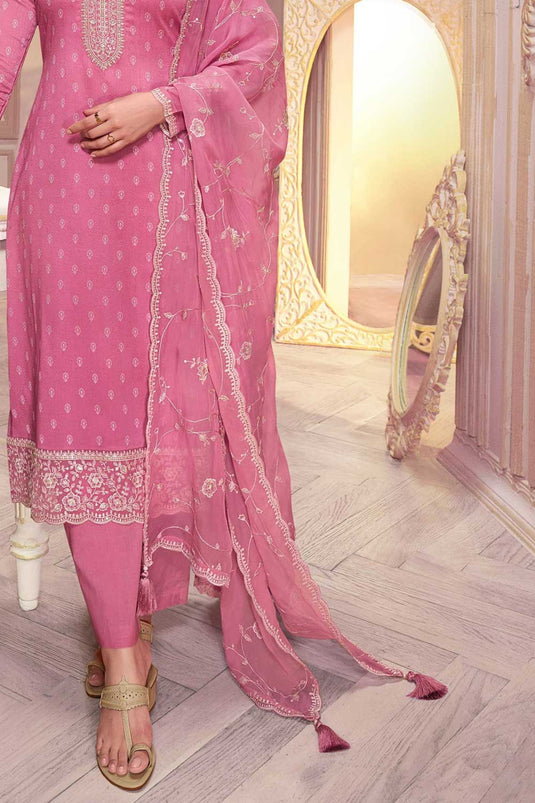 Prachi Desai Pink Color Alluring Georgette Silk Salwar Suit