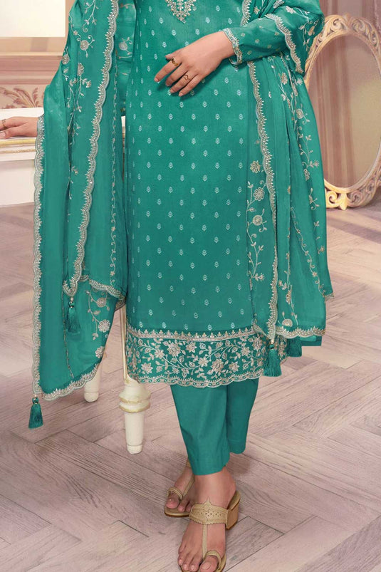 Prachi Desai Georgette Silk Teal Color Fabulous Salwar Suit