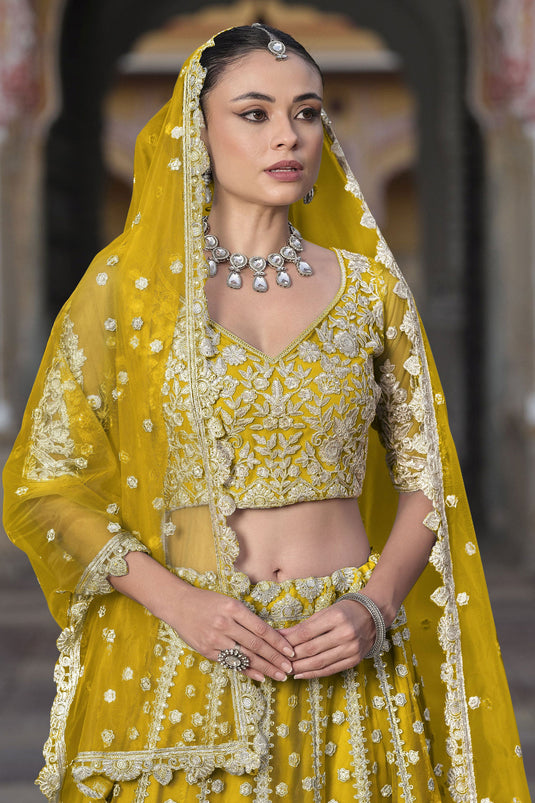 Gleaming Yellow Designer Lehenga Choli