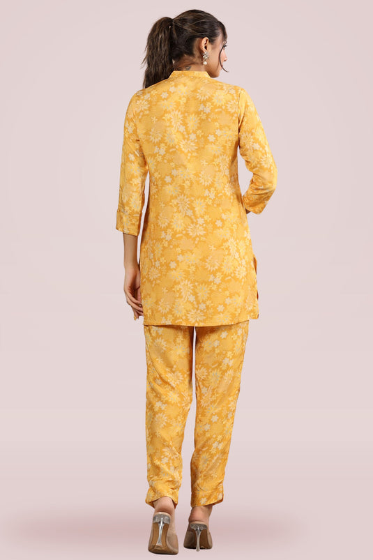 Exclusive All Day Relaxed Yellow Color Designer Readymade Co Ord Set