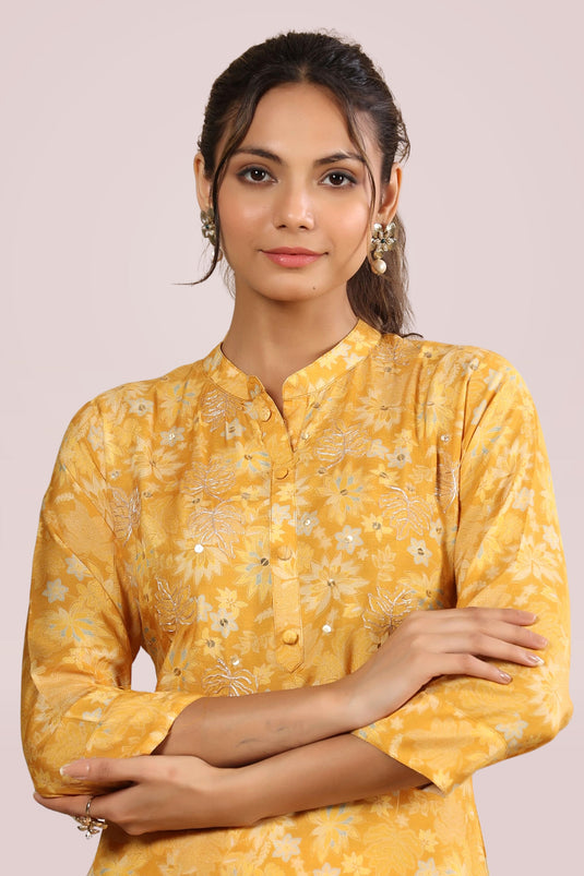 Exclusive All Day Relaxed Yellow Color Designer Readymade Co Ord Set