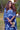 Festive Wear Blue Color Hand Dyed Rayon Fabric Kaftan Dress