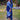 Festive Wear Blue Color Hand Dyed Rayon Fabric Kaftan Dress