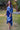 Festive Wear Blue Color Hand Dyed Rayon Fabric Kaftan Dress