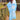 Rayon Fabric Festive Wear Sky Blue Color Hand Dyed Kaftan Dress
