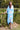 Rayon Fabric Festive Wear Sky Blue Color Hand Dyed Kaftan Dress