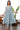 Soothing Cyan Color Festival Wear Top Bottom Set With Printed Work