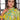 Dynamic Deep Green And Yellow Art Silk Top With Pent