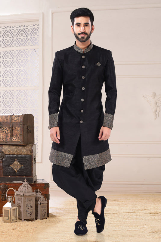 Black indo western store dress for mens