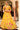 Yellow Color Shibori Printed Designs On Cotton Fabric Party Wear Divine Gown