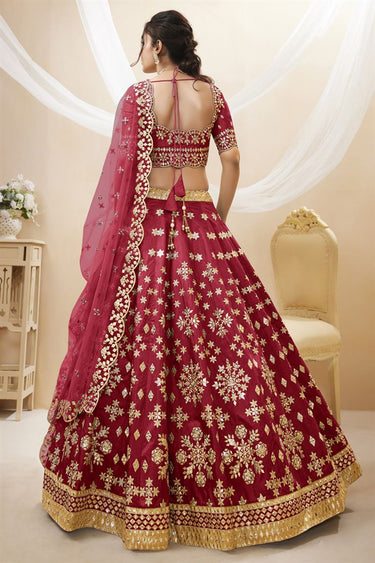 Maroon Color Embroidered Work On Art Silk Fabric Beatific Lehenga Choli