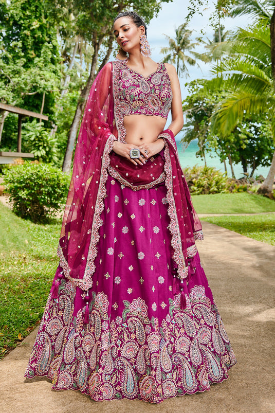 Magenta color deals lehenga choli