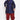 Navy Blue Color Plus Size Kurta With Dhoti Style Pyjama In Dhupion Silk Fabric