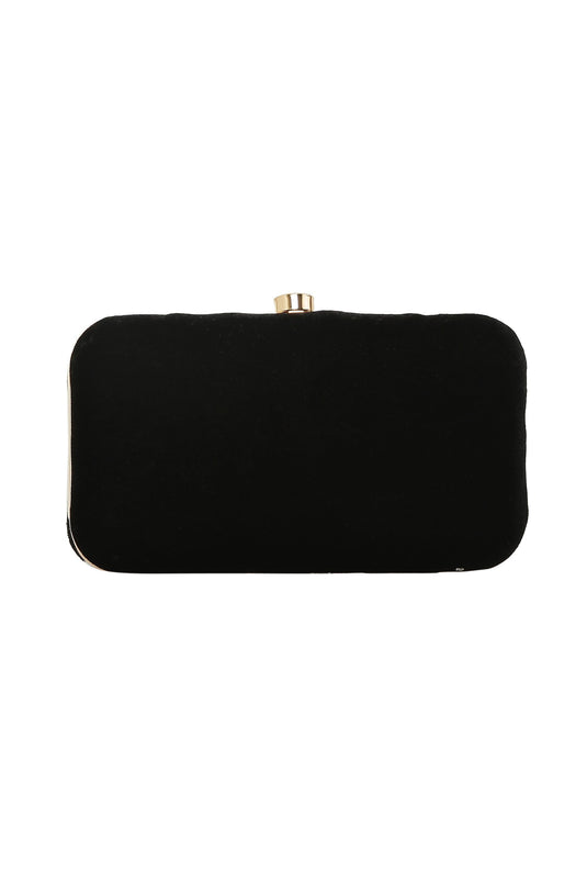 Hand Work Designer Black Clutch Box For Women