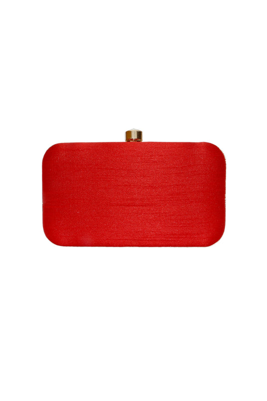 Vintage Gulley Art Silk Red Clutch