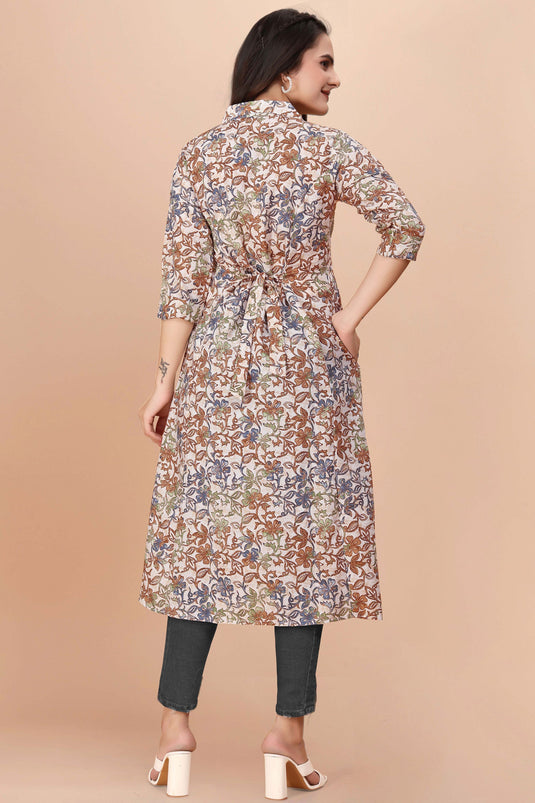 Multi Color Cotton Printed Readymade Kurti