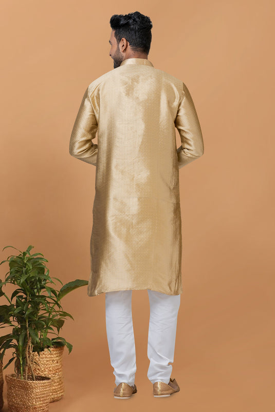 Chikoo Color Readymade Lovely Kurta Pyjama For Men