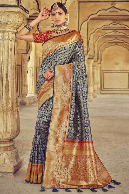 Patola Style Silk Border Work Wedding Wear Beautiful Saree