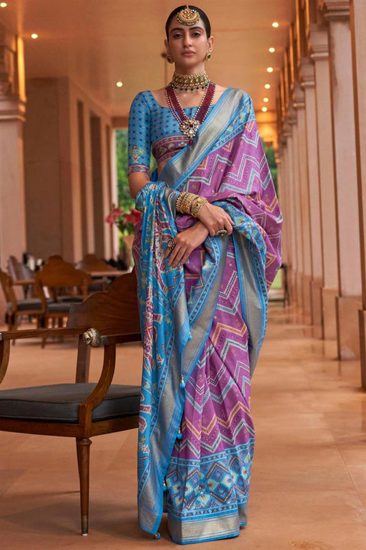 Purple Color Patola Silk Bewitching Function Wear Saree