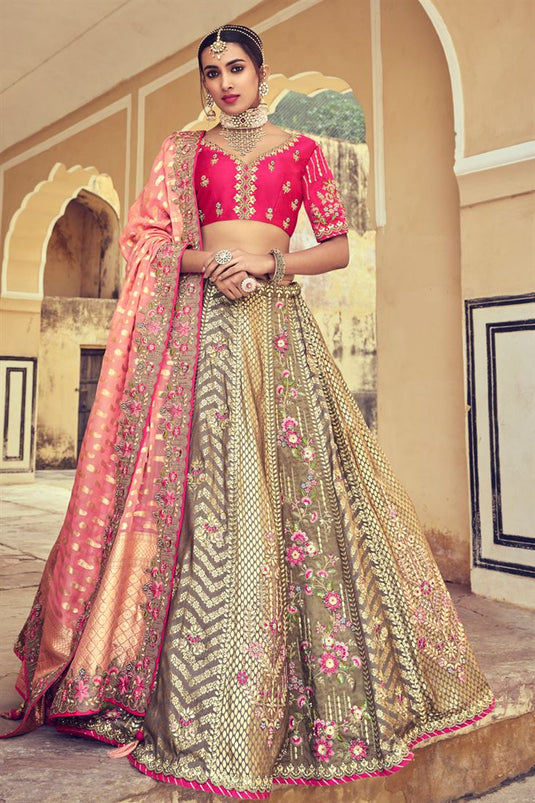 Designer A Line Multi Color Lehenga Choli For Wedding