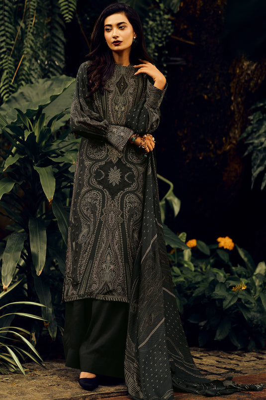 Ethnic Art Silk Black Palazzo Salwar Suit