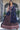 Trendy Dola Silk Fabric Navy Blue Color Readymade Digital Printed Gown With Dupatta