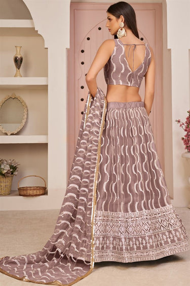 Appealing Sangeet Wear Net Lehenga In Pink Color