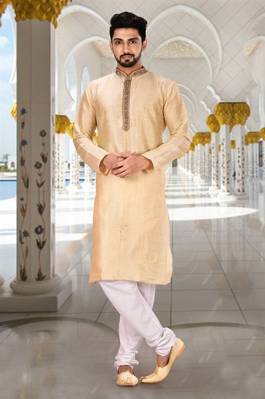 Art Silk Fabric Festive Wear Readymade Lovely Kurta Pyjama For Men