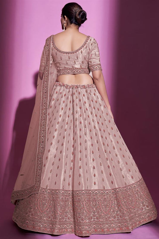 Komal Vora Enriching Peach Color Art Silk Fabric Lehenga