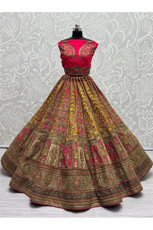 Yellow Color Heavy Look Embroidered Work On Silk Fabric Beatific Bridal Lehenga Choli